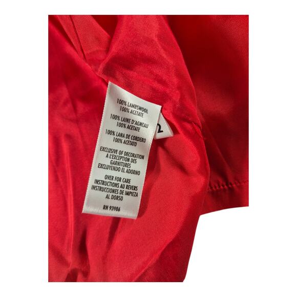 Casual Corner Red White Black Fair Isle Nordic Lined Vintage Lambswool Sweater L - Picture 6 of 6